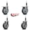 Service Caster 5'' Thermoplastic Rubber Swivel 3/4'' Expanding Stem Caster Set 2 Total Lock Brakes, 4PK SCC-EXTTL20S514-TPRB-2-S-2-34 - alternate 3